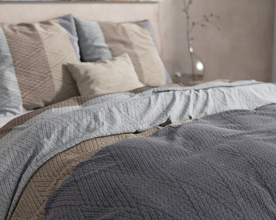Knitty Natural Dekbedovertrek Flanel (Warm) - Taupe/Grijs