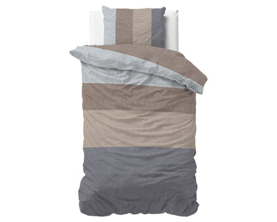 Knitty Natural Dekbedovertrek Flanel (Warm) - Taupe/Grijs