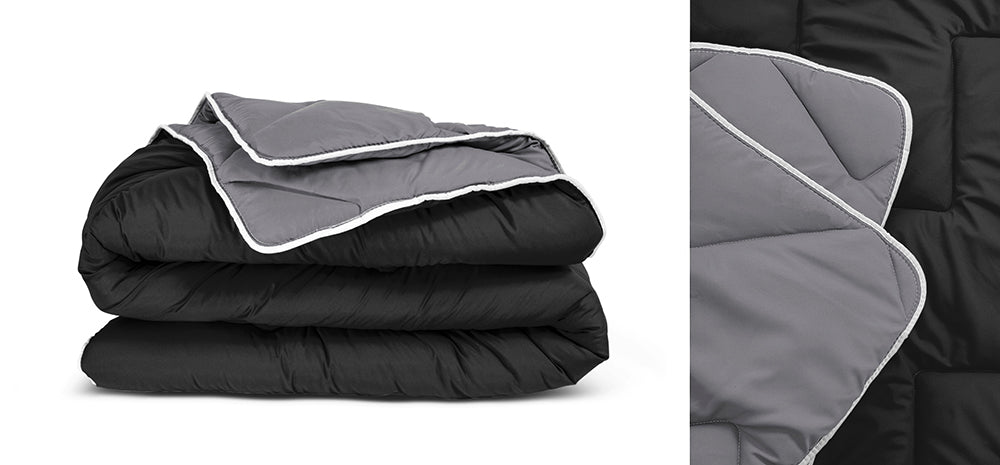 Lazy Dekbed All Year - Zwart/Antraciet