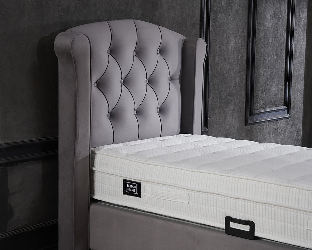 Aurora 1-persoons Boxspring - Antraciet