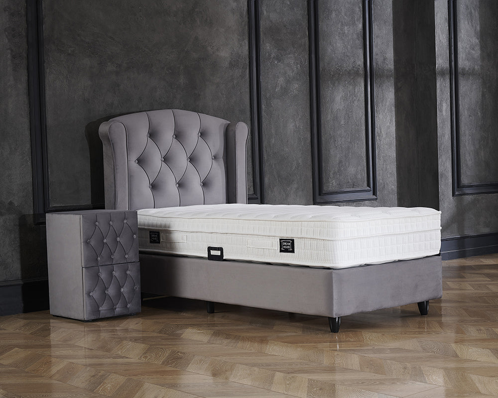 Aurora 1-persoons Boxspring met opbergruimte - Antraciet