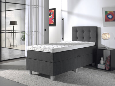 Shurgard 1-persoons Boxspring met opbergruimte - Antraciet