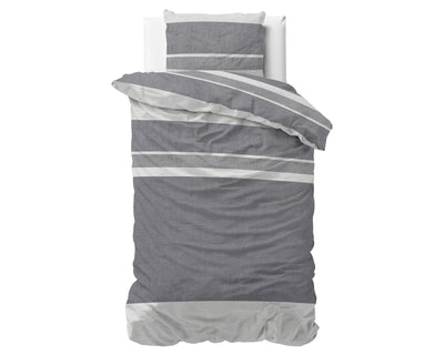 Skylar Dekbedovertrek Flanel - Antraciet - Budget-Bed.nl