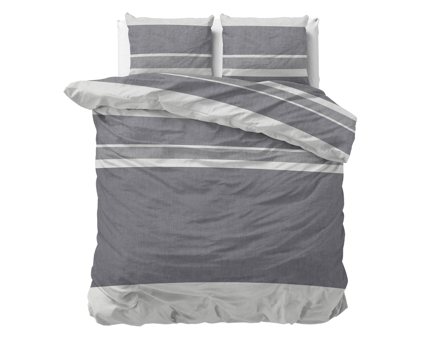 Skylar Dekbedovertrek Flanel - Antraciet - Budget-Bed.nl