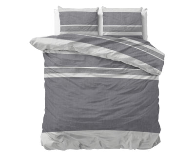 Skylar Dekbedovertrek Flanel - Antraciet - Budget-Bed.nl