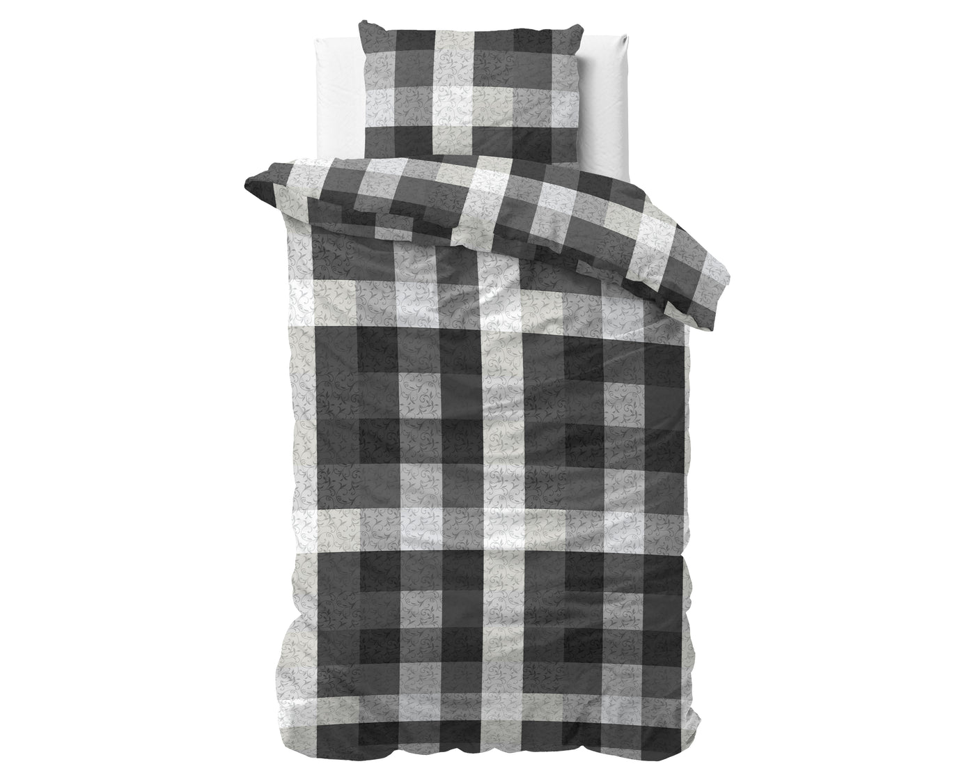 Steef Dekbedovertrek Flanel (Warm) - Antraciet - Budget-Bed.nl