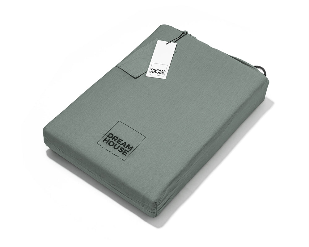 Stone Washed dekbedovertrek 100% Katoen - Groen - Budget-Bed.nl