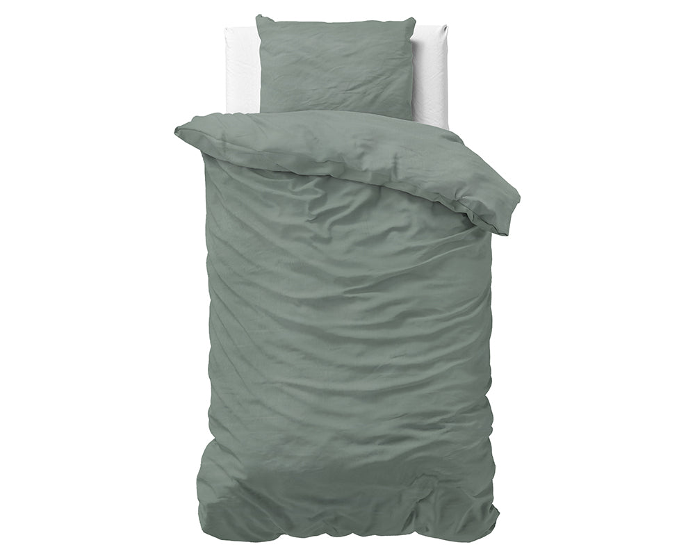 Stone Washed dekbedovertrek 100% Katoen - Groen - Budget-Bed.nl