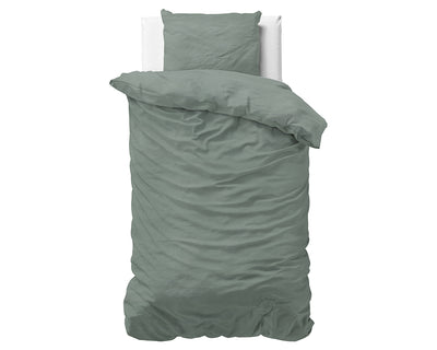 Stone Washed dekbedovertrek 100% Katoen - Groen - Budget-Bed.nl