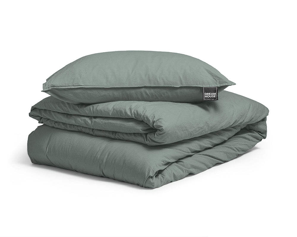 Stone Washed dekbedovertrek 100% Katoen - Groen - Budget-Bed.nl