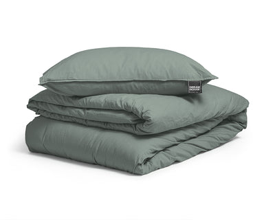 Stone Washed dekbedovertrek 100% Katoen - Groen - Budget-Bed.nl