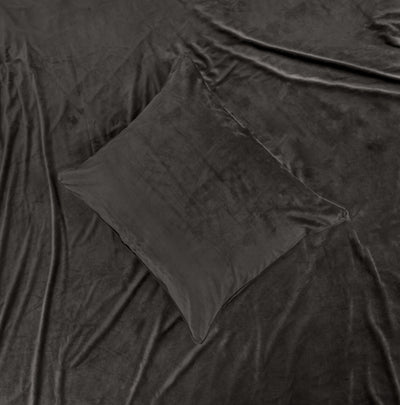 Velvet Piping Dekbedovertrek - Deep Taupe